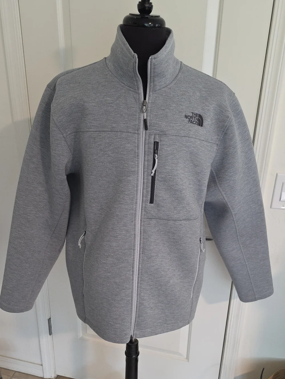 The North Face Men’s Light Grey Zip-Up Softshell Jacket